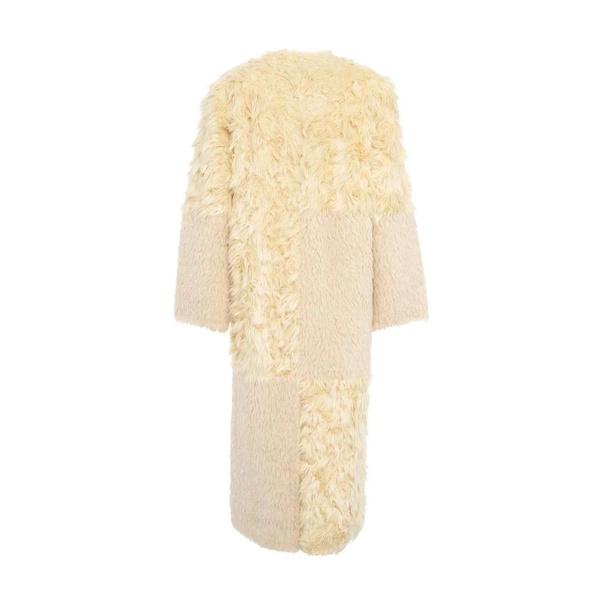 Beige Faux Fur Shearling Winter Jacket