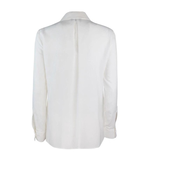 White Jacquard Lettering Long Sleeve Shirt