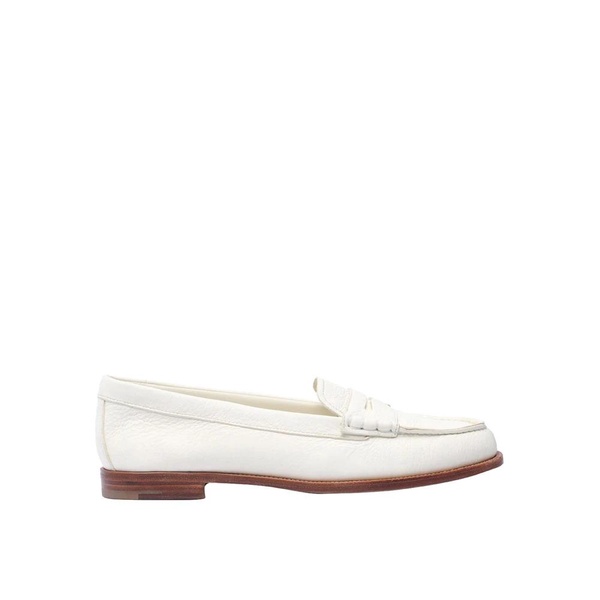 White Leather Loafers for Women