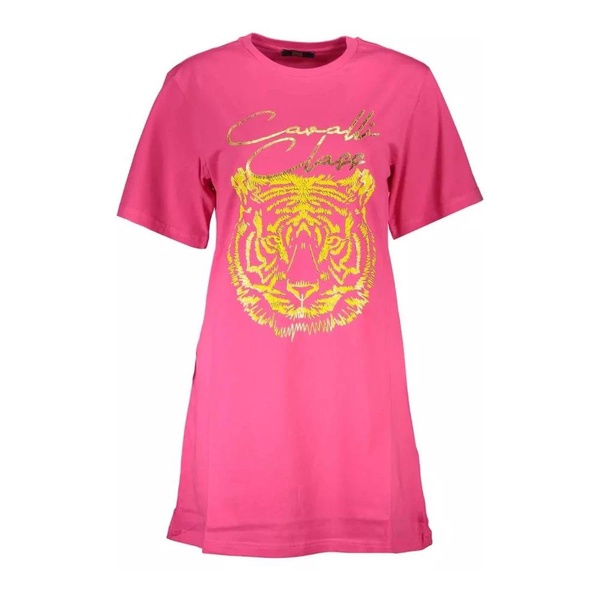 Pink Logo Print Cotton T-Shirt