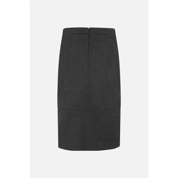 Midi skirt in grey wool blend