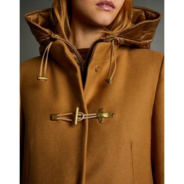 Double Front Duffle Coat with Bib and Hood