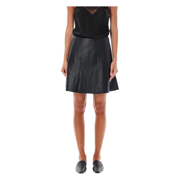 Black Leather Mini Skirt AW24