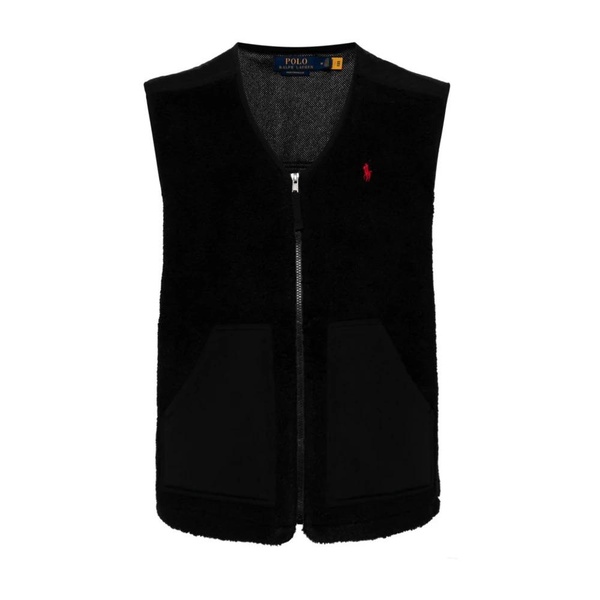 Black Hi-Pile Fleece Vest Jacket