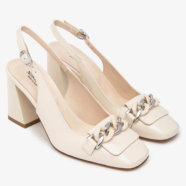 Elegant Ivory Heel Slingbacks Ivory