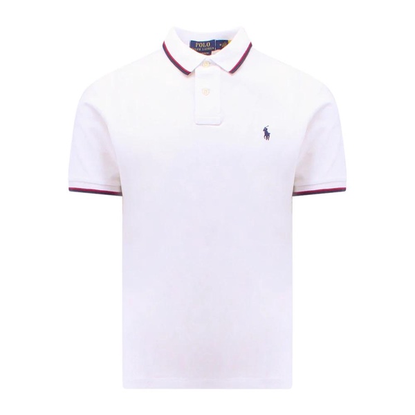 Striped Collar Polo Shirt White