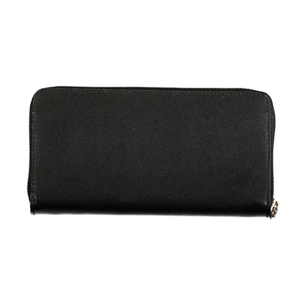 Black Leather Wallet with Multiple Compartments