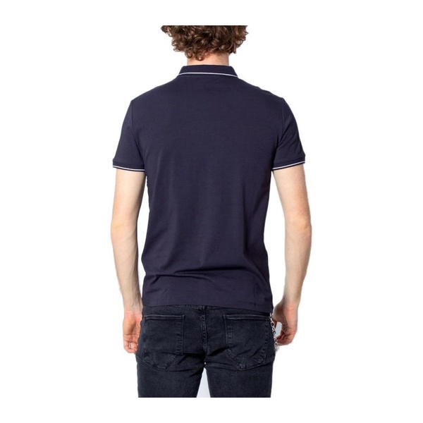 Blue Cotton Polo Shirt Short Sleeve