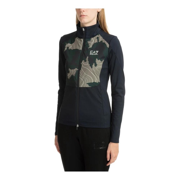 Camouflage Zip-Up Sweatshirt with Logo