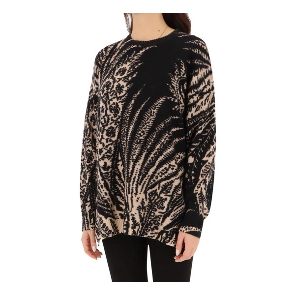 Black Wool Printed Sweater