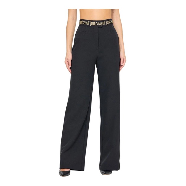 High-waisted Black Cady Bistretch Pants