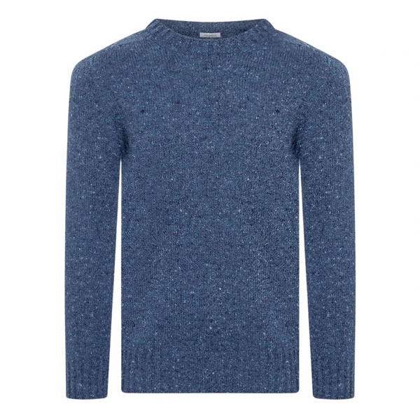 Blue Sweater Melange Straight Hem