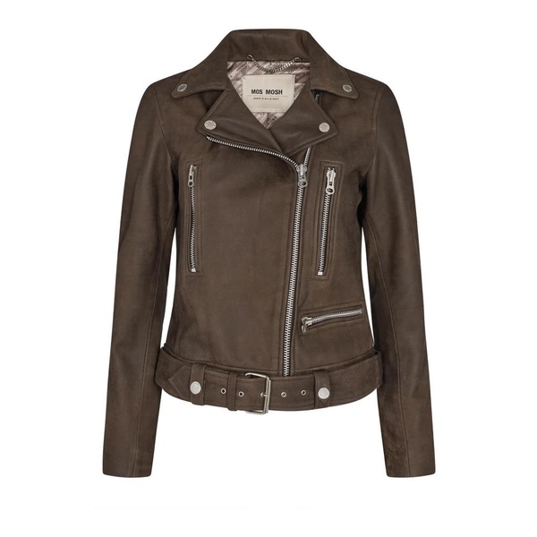 Cool Leather Jacket with Asymmetrical Zipper