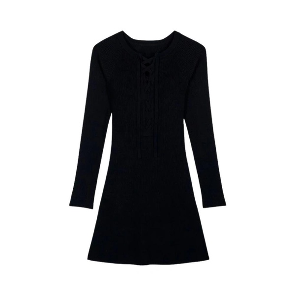 Willy Dress - Black, Feminine Day Dress with Long Sleeves