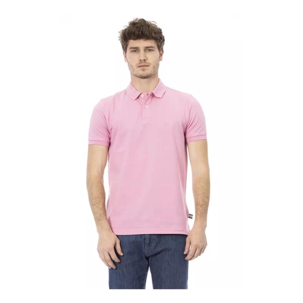 Mens Pink Embroidered Polo Shirt