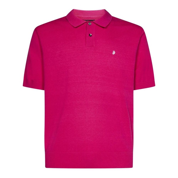 Pink Polo Shirt with White Logo