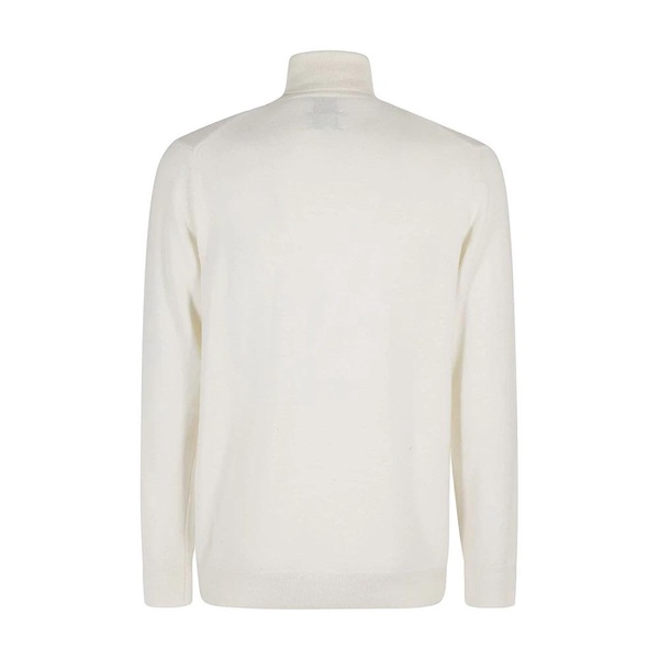 White Wool Blend Turtleneck Sweater