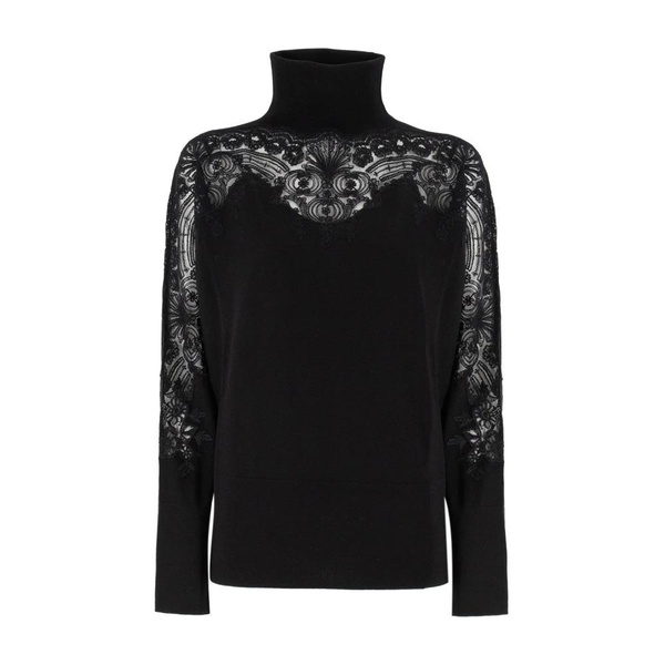 Lace Applique Turtleneck Jumper