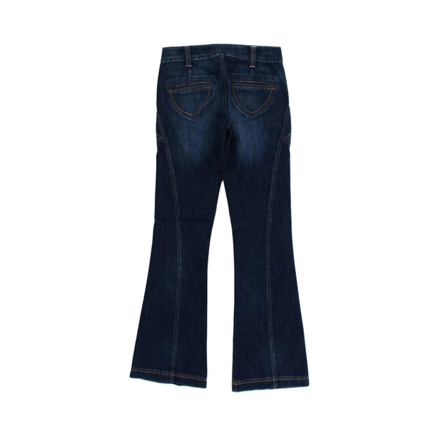 Blue Cotton Stretch Low Waist Jeans