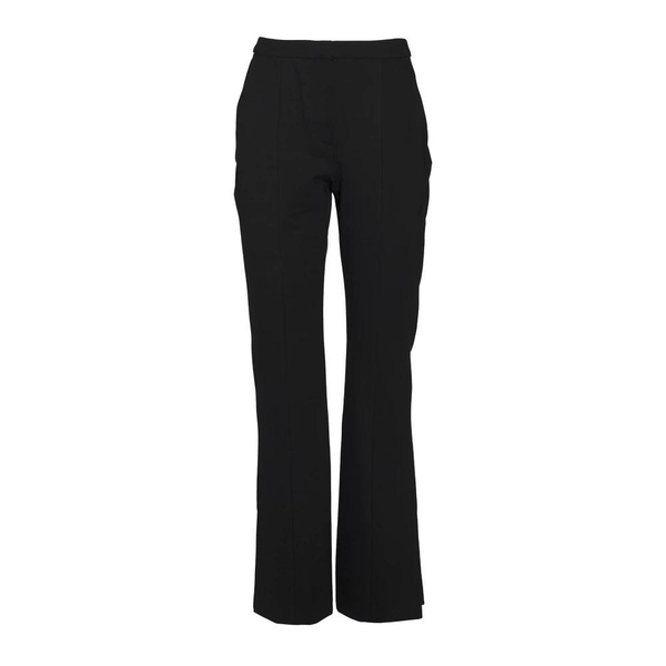 Black Slim-Fit Punto Pants with Cut-Out Cuffs