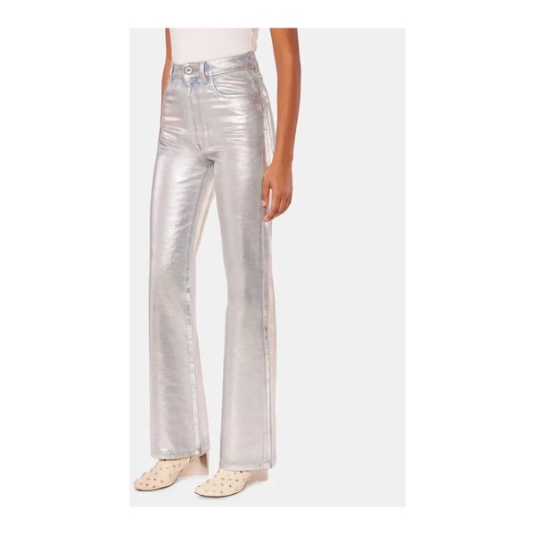 Metallic Straight Leg Jeans