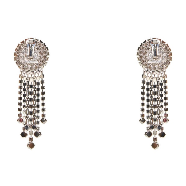 Crystal Embellishment Dangle Clip-On Earrings