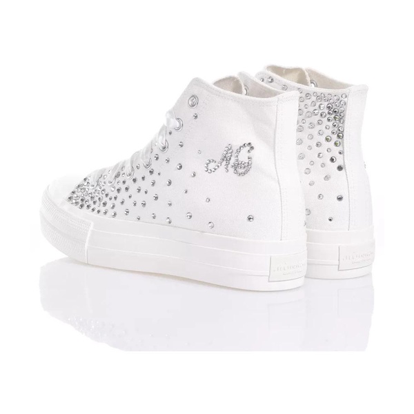 Customized White Sneakers with Swarovski Crystals