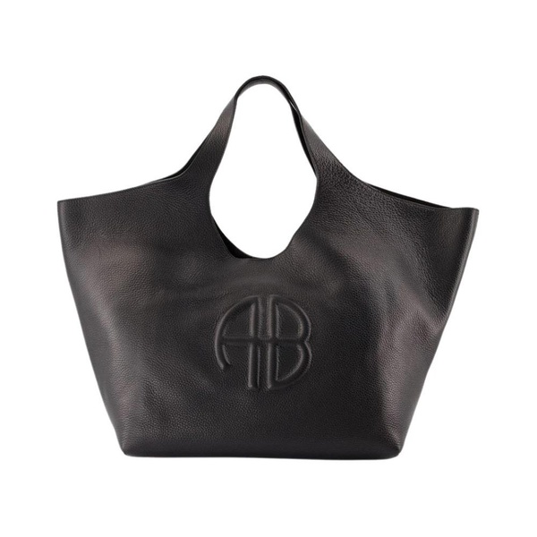 Black Leather Shopper Bag