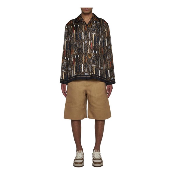 Multicolores All-Over Fendi Tools Print Shirt in Silk Man