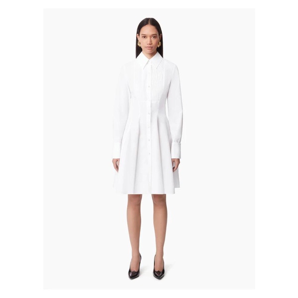 White Cotton Poplin Shirt Dress