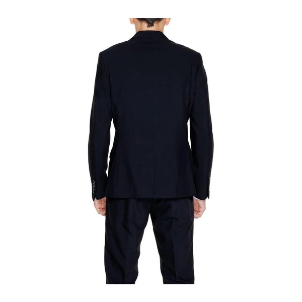 Black Polyester Blend Suit Jacket