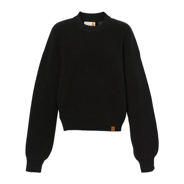 Black Wool Blend Crewneck Sweater