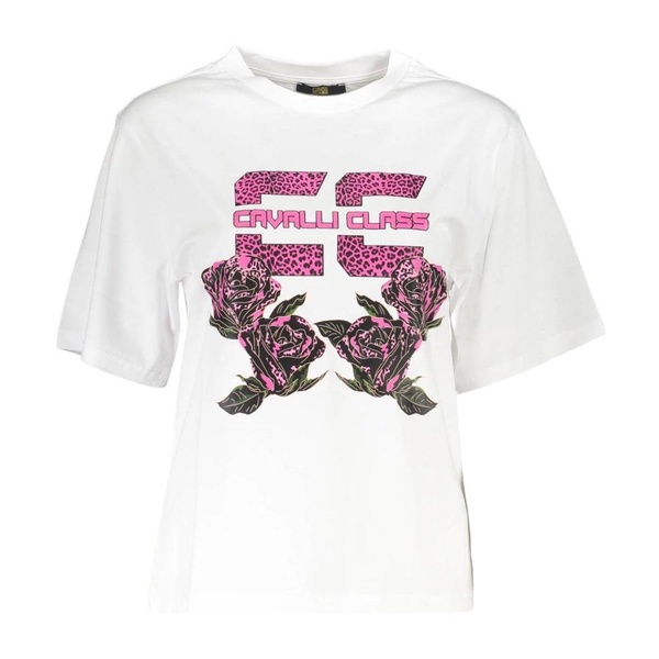 White Cotton T-Shirt with Designer Print