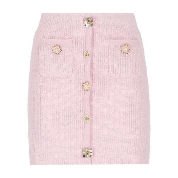 Pink Mini Skirt with Button Details