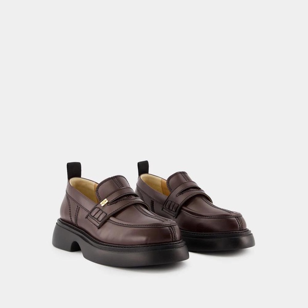 Chocolate Loafers - Synthetic Leather - 3cm Heel