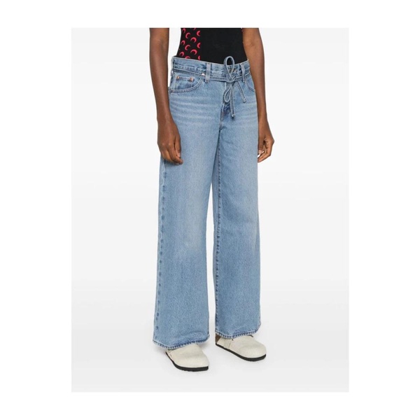 Blue Denim Wide Leg Jeans