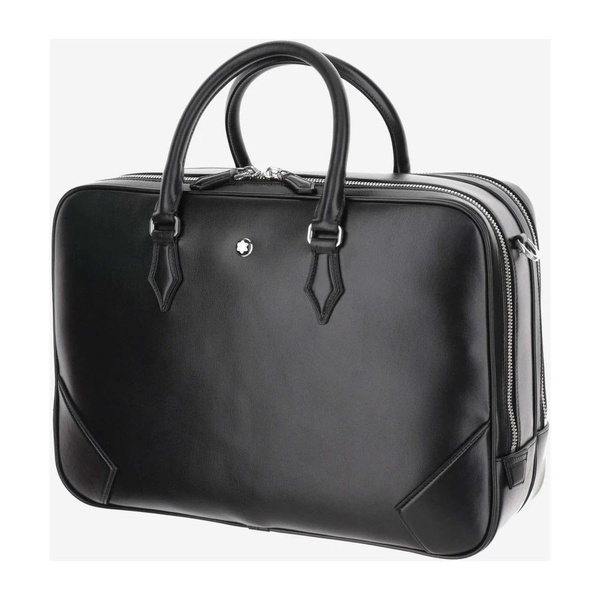 Leather Laptop Bag Double Zipper Closure