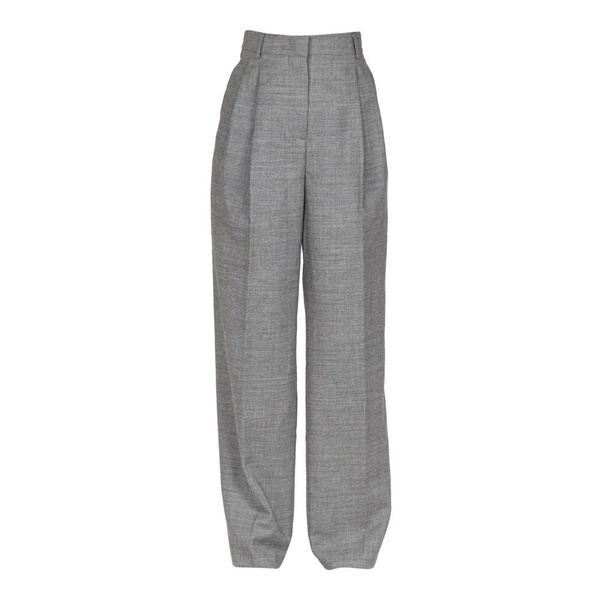 Wide wool trousers with straight leg