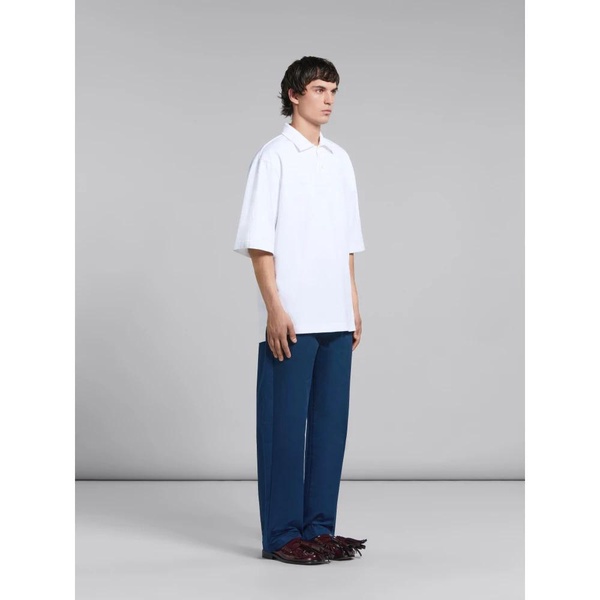 gabardine trousers with back logo waist