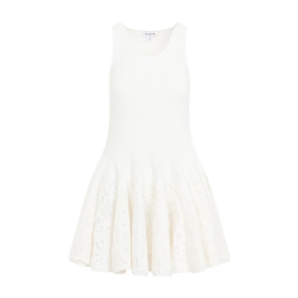 ALAIA Elegant White Mini Skater Dress