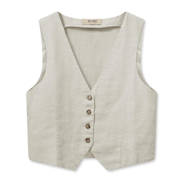 Linen Vest Blazer Cement