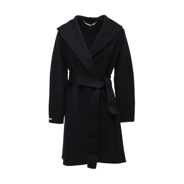 Wool Coat with Belt and Balloon Sleeves