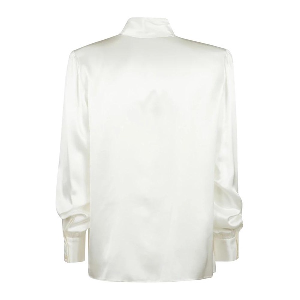 Bow Tie Silk Satin Blouse