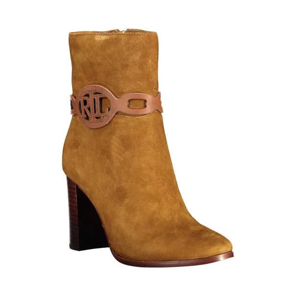 Brown Leather Ankle Boots with Zipper