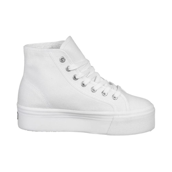 White Casual High-Top Women Sneakers