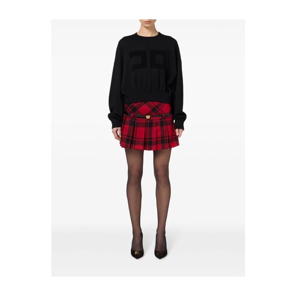 Tartan Pleated Mini Skirt Wrap Closure