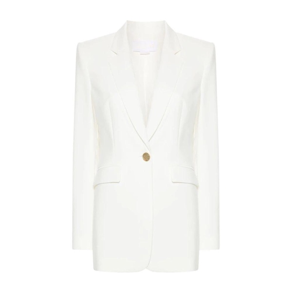 White Cady Texture Jacket with Notched Lapels