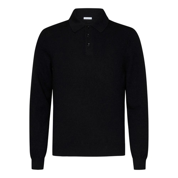 Black Cashmere Knit Polo Shirt