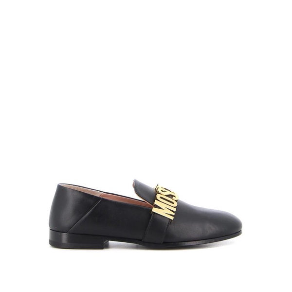 Black Metallic Logo Slipper