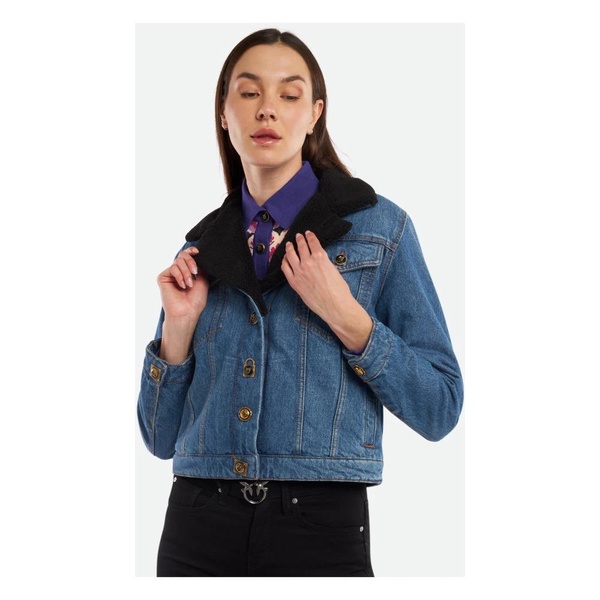 Blue Denim Jacket with Faux Fur Detail